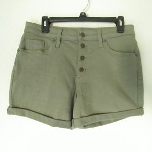 Universal Thread High Rise Midi Shorts Olive Green